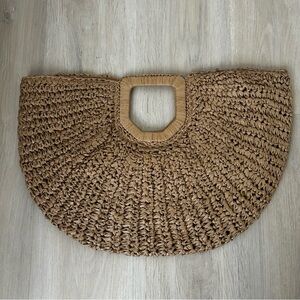 Ramla Woven Raffia Straw Tote Bag in Tan